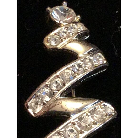 Monet Christmas Tree Brooch, Vintage Rhinestone Christmas Tree Pin, Vintage Mone - Picture 4 of 6